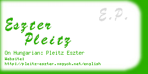 eszter pleitz business card